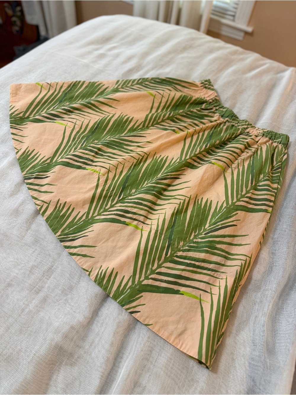 Katie Lime Palm Print Cotton Skirt - Made in USA - M - Picture 8 of 8